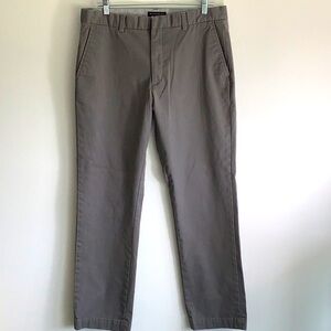 Banana Republic Slim Fit Chino Pants 34/32 Gray Flat Front